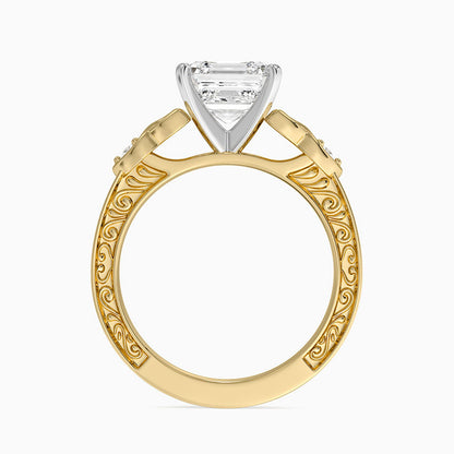 Aberdeen Celtic Diamond Ring - Asscher Cut Center Stone