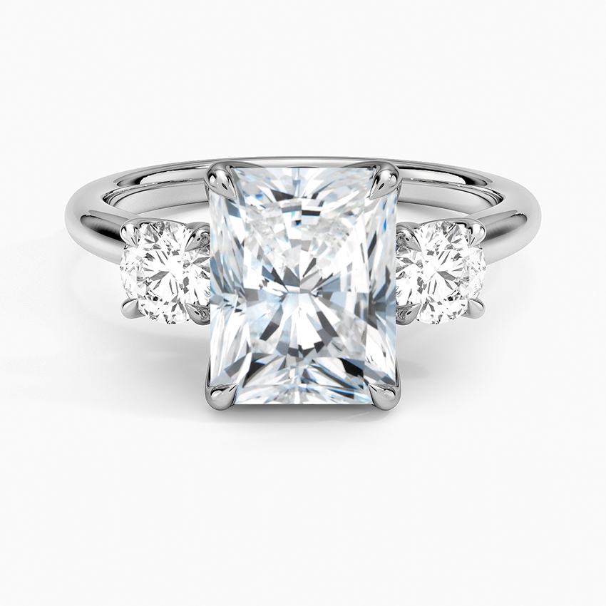 Elodie Perfect Fit Three Stone Diamond Ring (1/2 ct. tw.) - Radiant Cut Center Stone