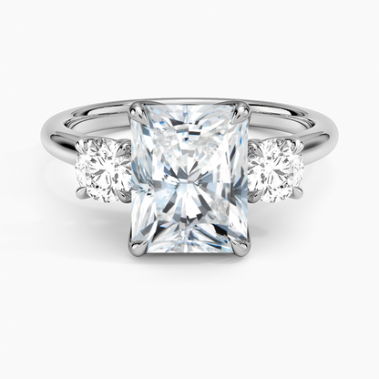 Elodie Perfect Fit Three Stone Diamond Ring (1/2 ct. tw.) - Radiant Cut Center Stone