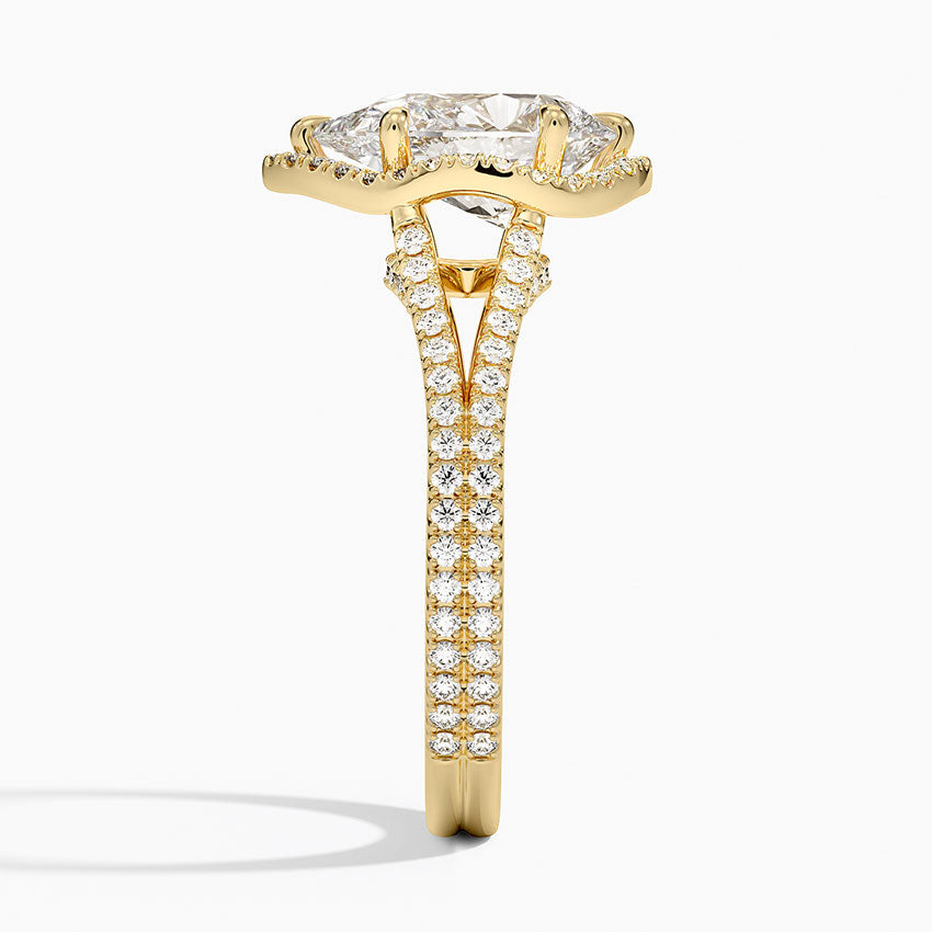 Fortuna Halo Diamond Ring (1/2 ct. tw.) - Pear Center Stone