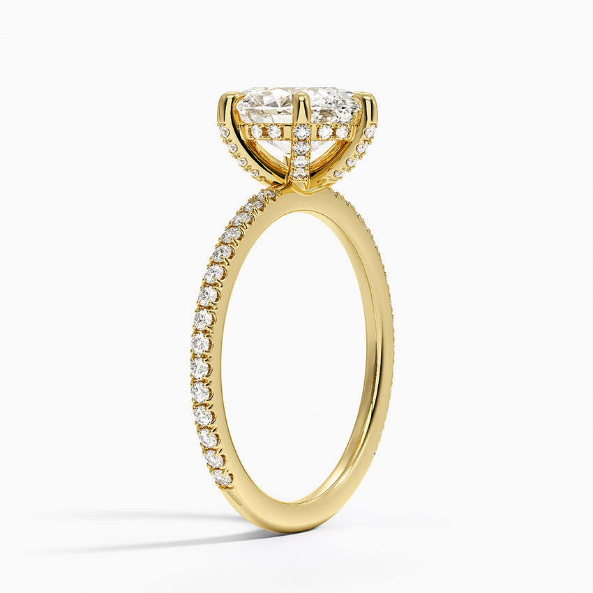 Viviana Three-Quarter Coverage Six-Prong Diamond Ring (1/3 ct. tw.) - Oval Center Stone