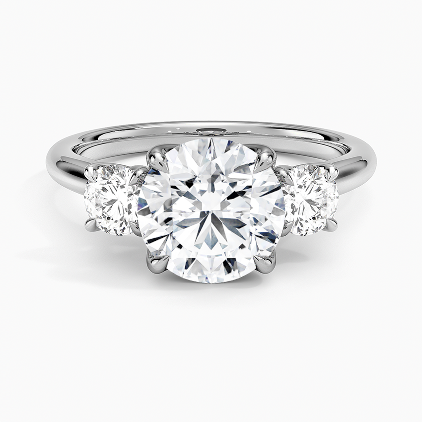 Elodie Perfect Fit Three Stone Diamond Ring (1/2 ct. tw.) - Round Center Stone