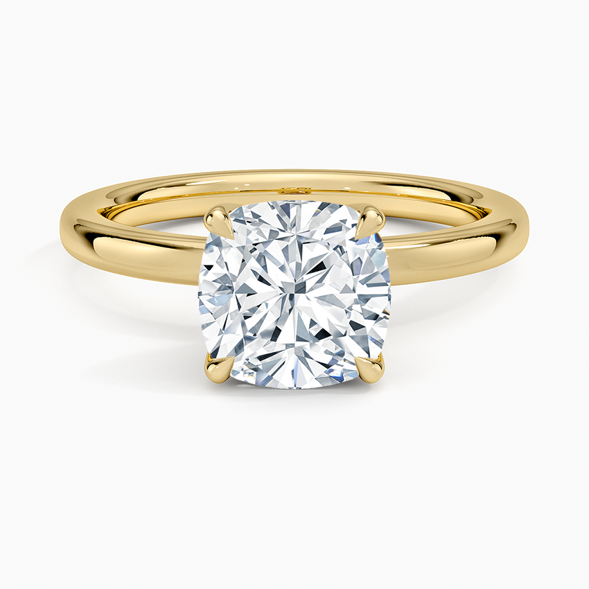 2mm Petite Elodie Perfect Fit Solitaire Ring - Cushion Cut Center Stone
