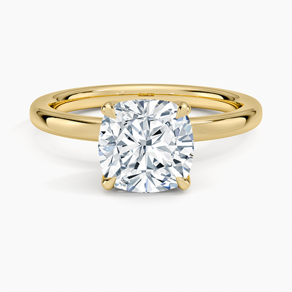 2mm Petite Elodie Perfect Fit Solitaire Ring - Cushion Cut Center Stone