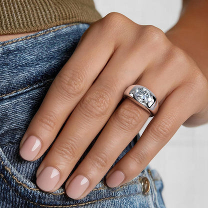 Sloane Flush Set Solitaire Dome Ring