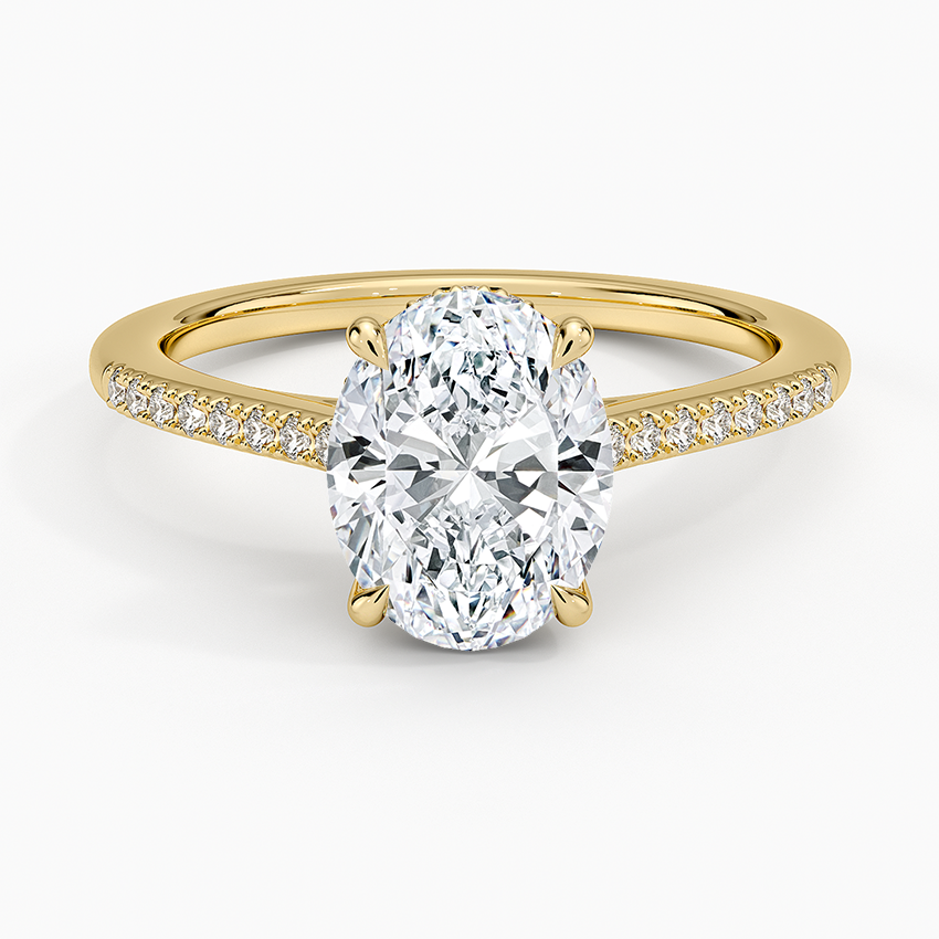 Lissome Half Coverage Diamond Ring - Oval Center Stone