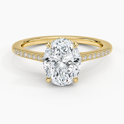Lissome Half Coverage Diamond Ring - Oval Center Stone