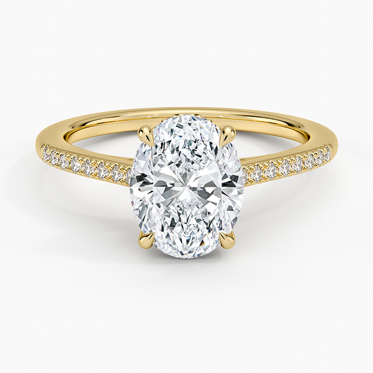 Lissome Half Coverage Diamond Ring - Oval Center Stone
