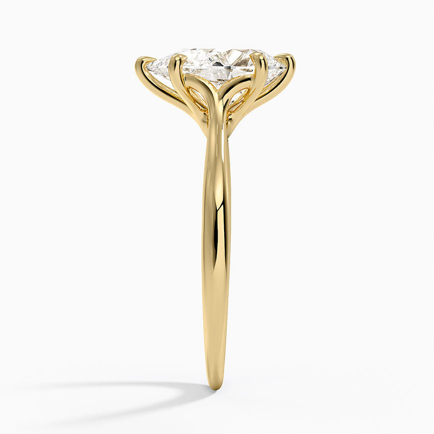 Freesia Cathedral Solitaire Ring - Pear Center Stone