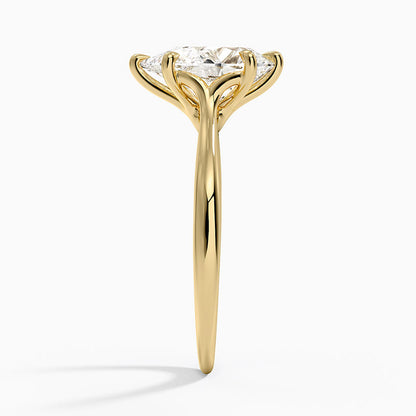 Freesia Cathedral Solitaire Ring - Pear Center Stone