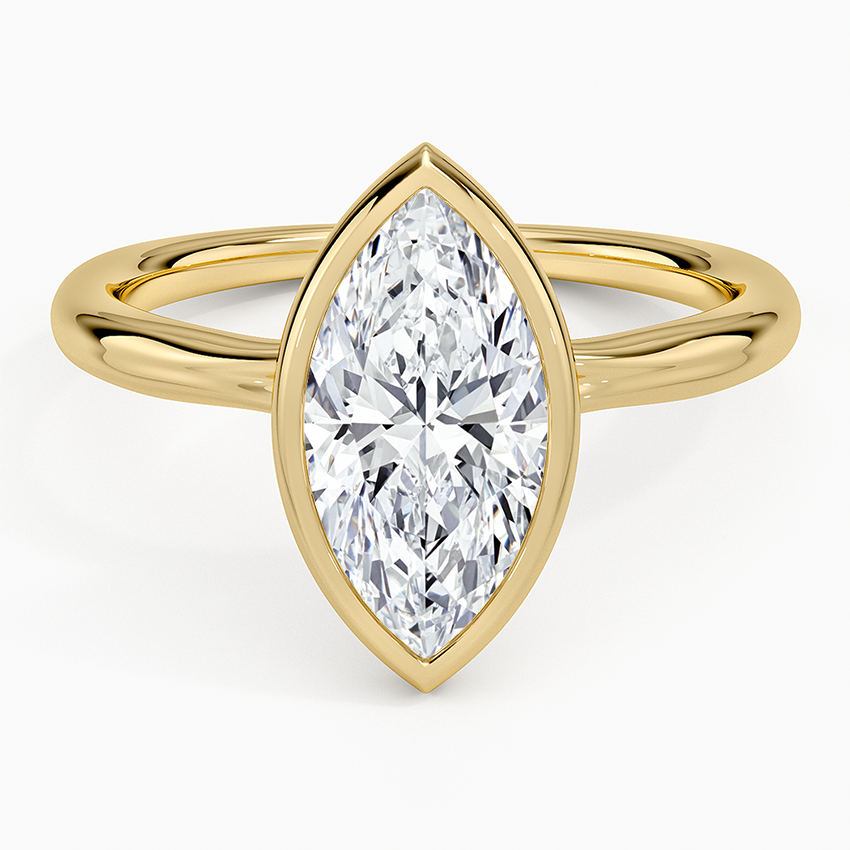 Freesia Bezel Solitaire Ring - Marquise Center Stone