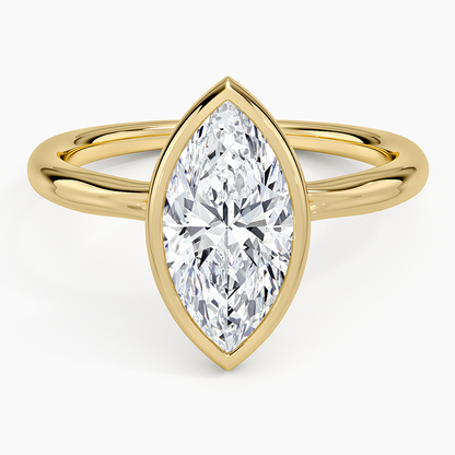 Freesia Bezel Solitaire Ring - Marquise Center Stone