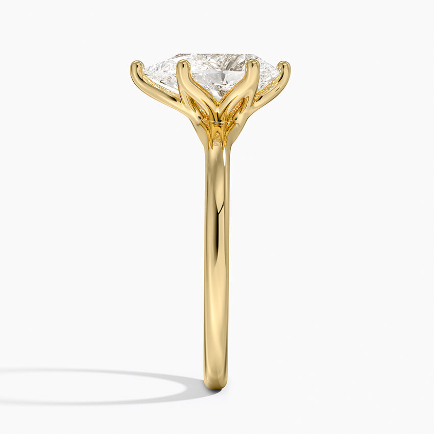 Fleur Solitaire Ring - Pear Center Stone