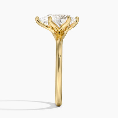 Fleur Solitaire Ring - Pear Center Stone