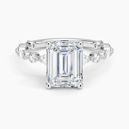 Versailles Three-Quarter Coverage Diamond Ring (1/2 ct. tw.) - Emerald Cut Center Stone