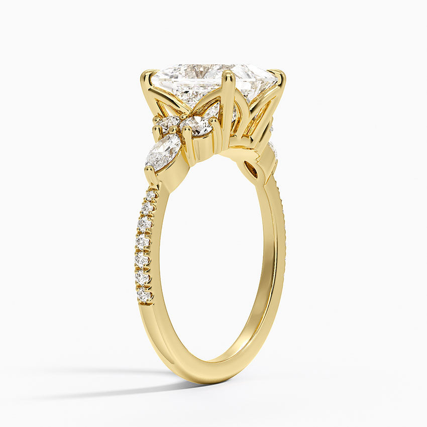 Luxe Nadia Pavé Diamond Ring (1/2 ct. tw.) - Princess Cut Center Stone