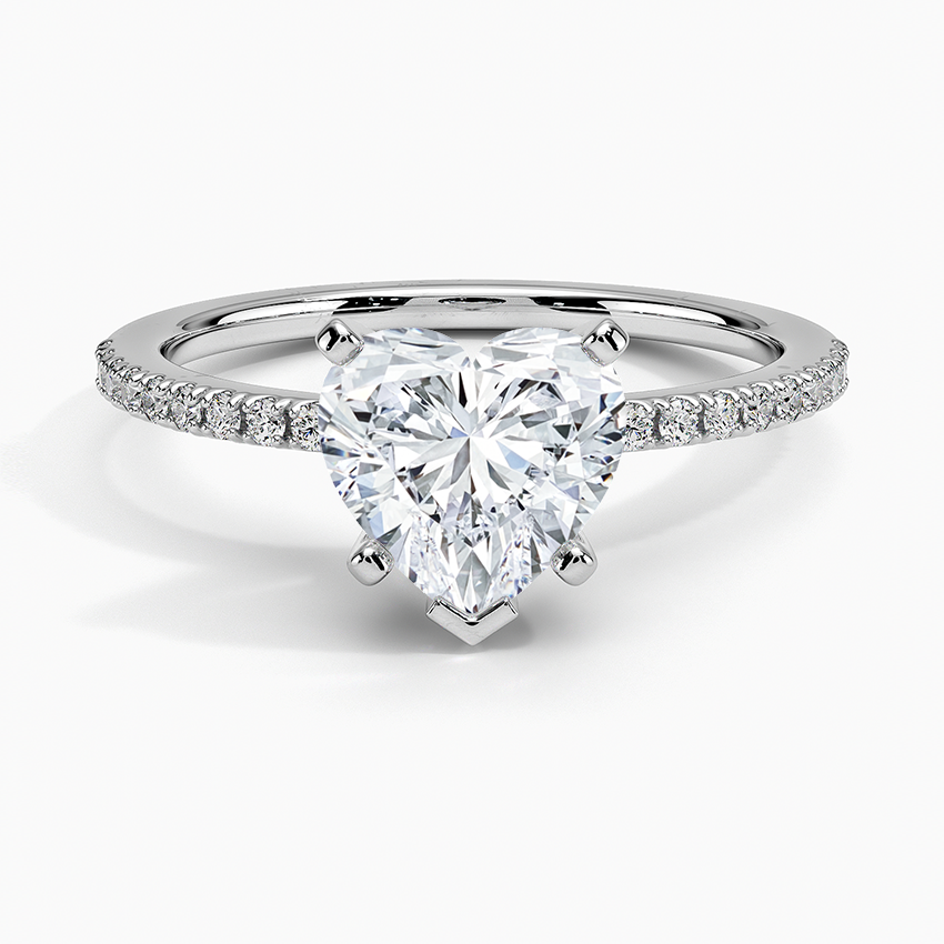 Ballad Half Coverage Diamond Ring (1/8 ct. tw.) - Heart Center Stone