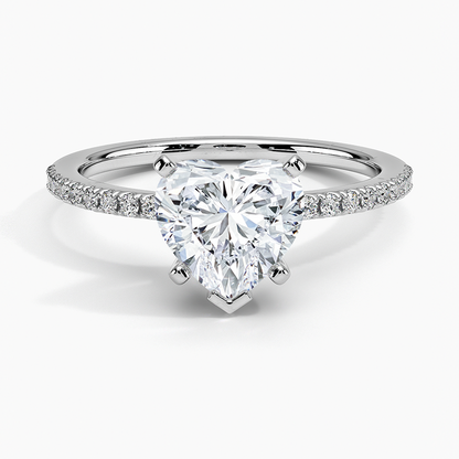 Ballad Half Coverage Diamond Ring (1/8 ct. tw.) - Heart Center Stone
