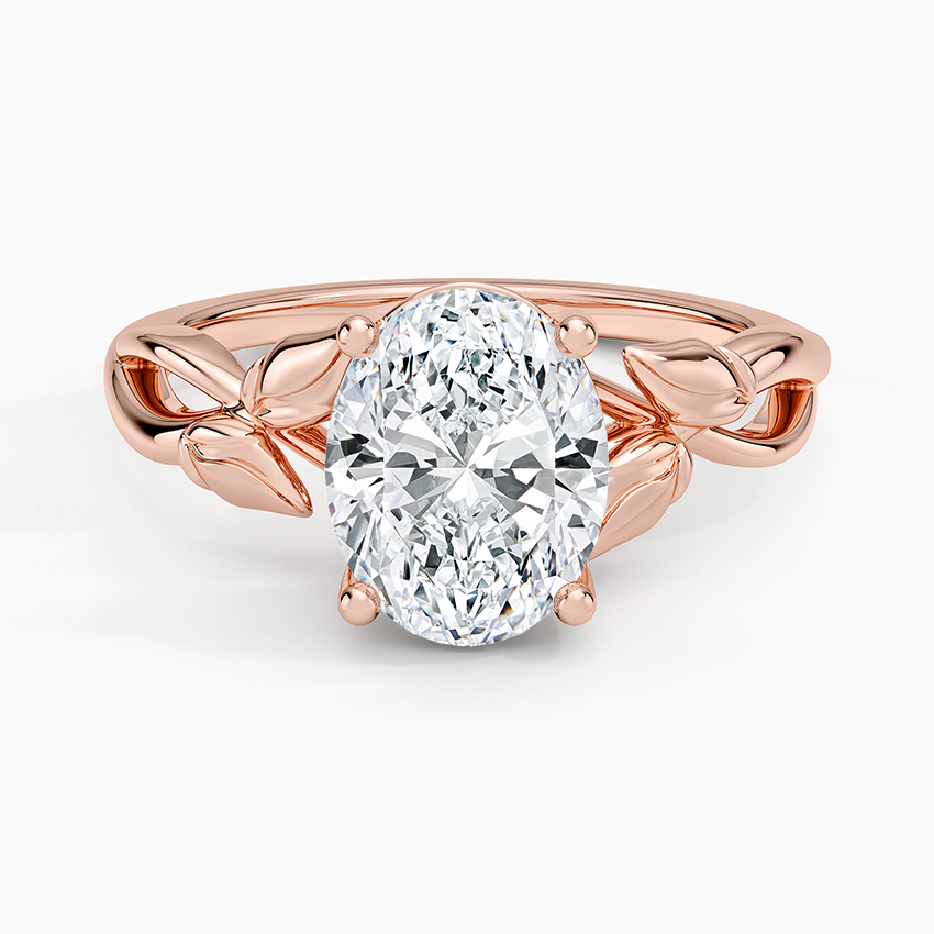 Budding Willow Solitaire Ring - Oval Center Stone