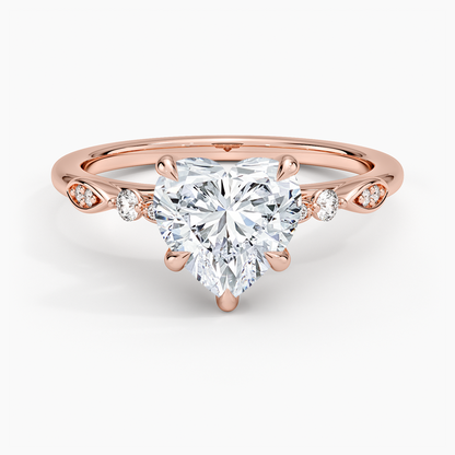 Rochelle Diamond Ring - Heart Center Stone