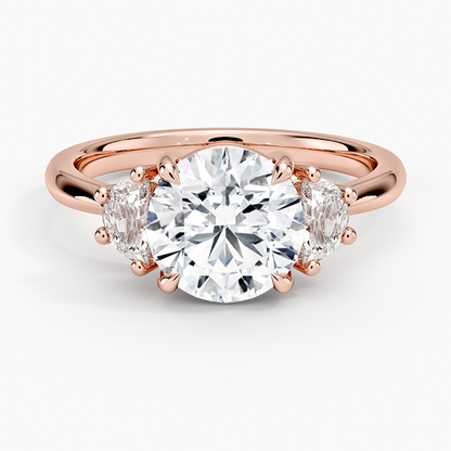 Half Moon Three Stone Diamond Ring (1/4 ct. tw.) - Round Center Stone