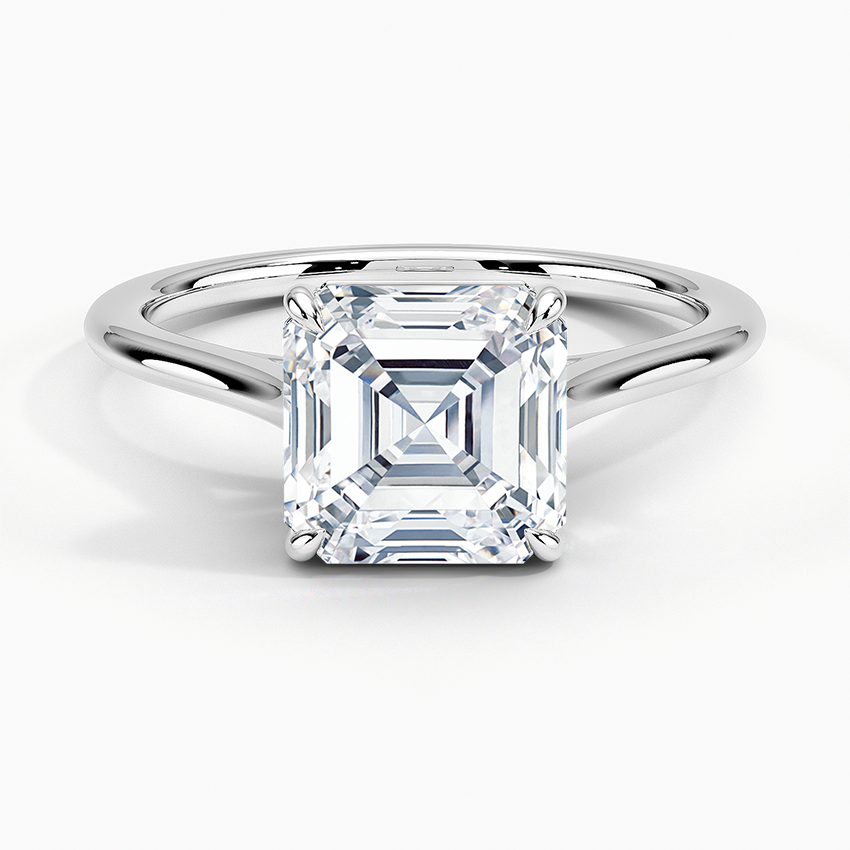 1.4mm Provence Solitaire Ring - Asscher Cut Center Stone
