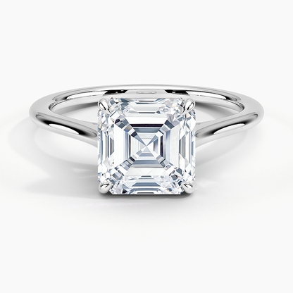 1.4mm Provence Solitaire Ring - Asscher Cut Center Stone