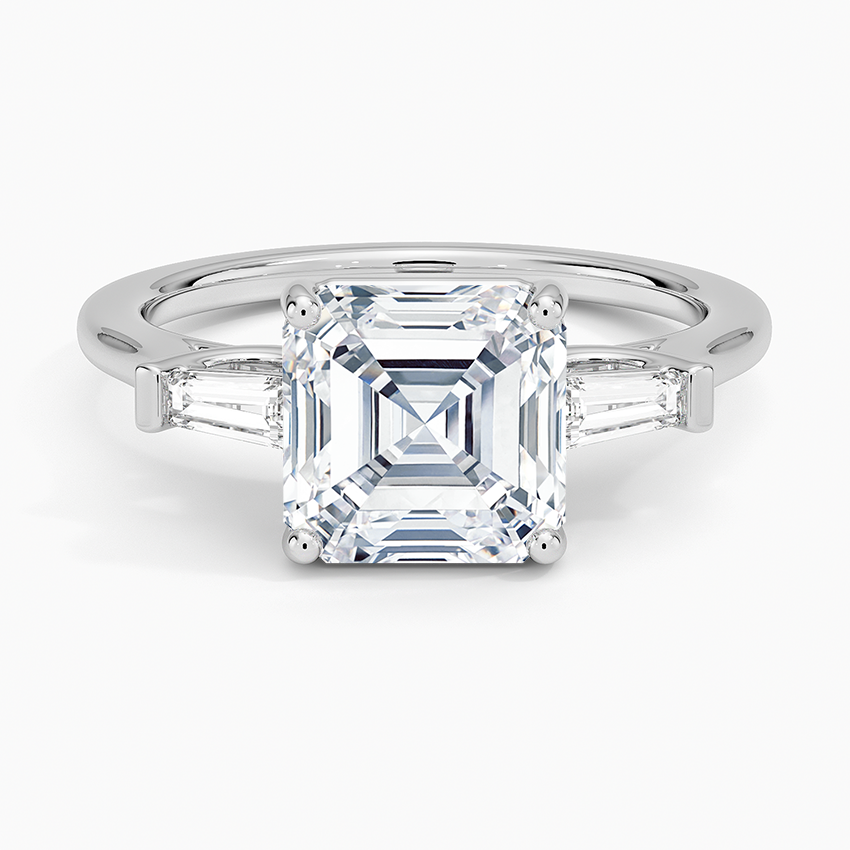 Symphony Perfect Fit Tapered Baguette Diamond Ring - Asscher Cut Center Stone