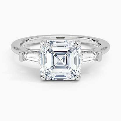 Symphony Perfect Fit Tapered Baguette Diamond Ring - Asscher Cut Center Stone
