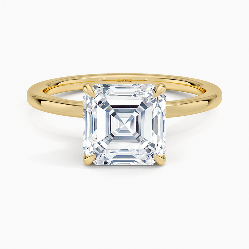 Secret Halo 1.5mm Diamond Ring - Asscher Cut Center Stone
