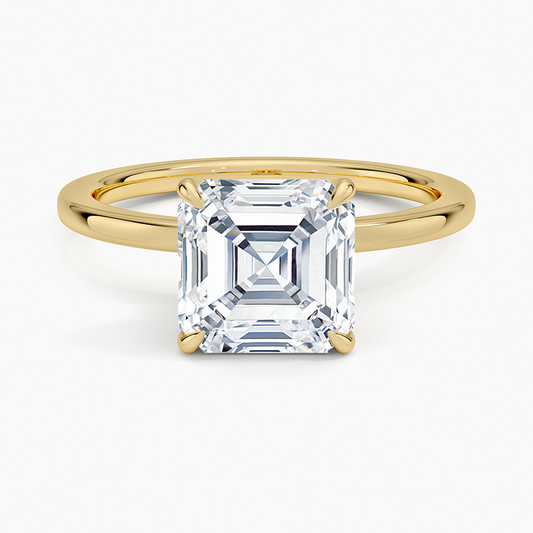 Secret Halo 1.5mm Diamond Ring - Asscher Cut Center Stone
