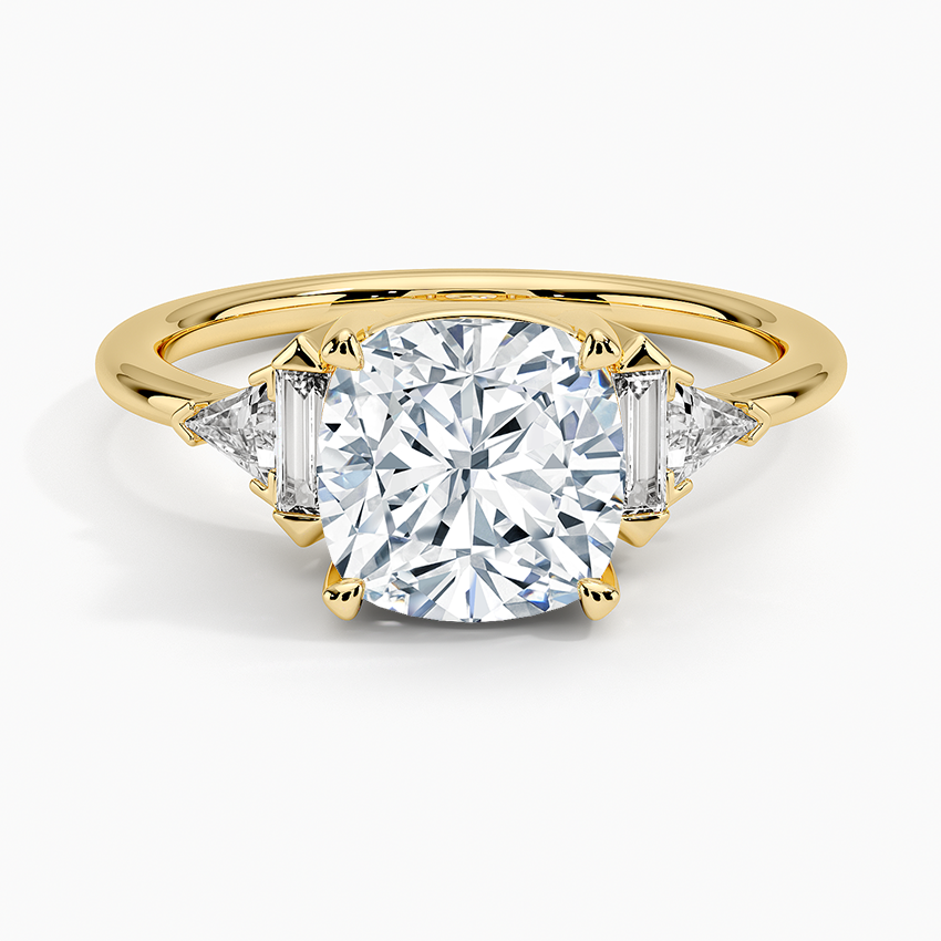 Edie Art Deco Diamond Ring (1/4 ct. tw.) - Cushion Cut Center Stone