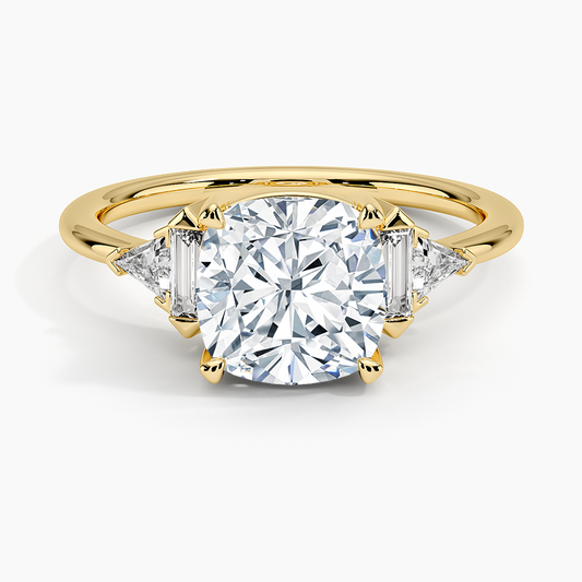 Edie Art Deco Diamond Ring (1/4 ct. tw.) - Cushion Cut Center Stone