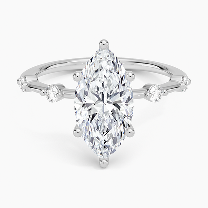 Aimee 1.4mm Diamond Ring - Marquise Center Stone