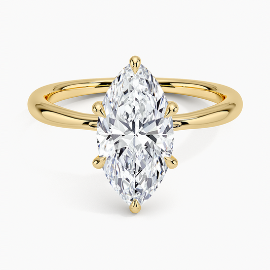 Freesia Hidden Halo Diamond Ring - Marquise Center Stone