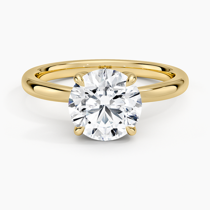 Petal 2mm Solitaire Ring - Round Cut Center Stone