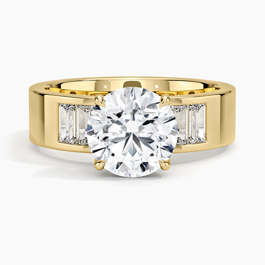 Peyton 5mm Channel-Set Diamond Ring - Round Cut Center Stone