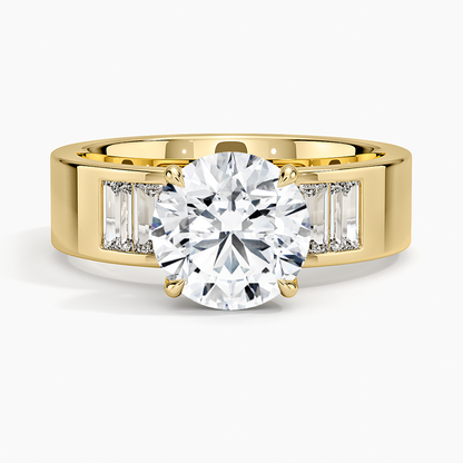 Peyton 5mm Channel-Set Diamond Ring - Round Cut Center Stone