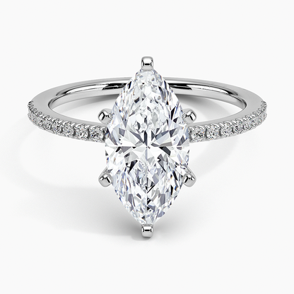 Ballad Half Coverage Diamond Ring (1/8 ct. tw.) - Marquise Center Stone