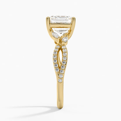 Luxe Willow Diamond Ring (1/4 ct. tw.) - Asscher Cut Center Stone