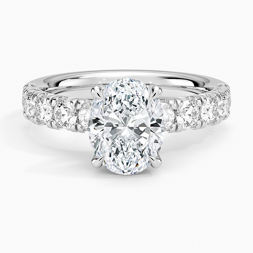 Ellora Half Coverage Diamond Ring - Oval Center Stone