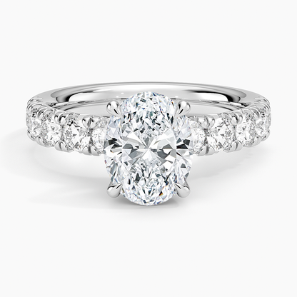Ellora Half Coverage Diamond Ring - Oval Center Stone