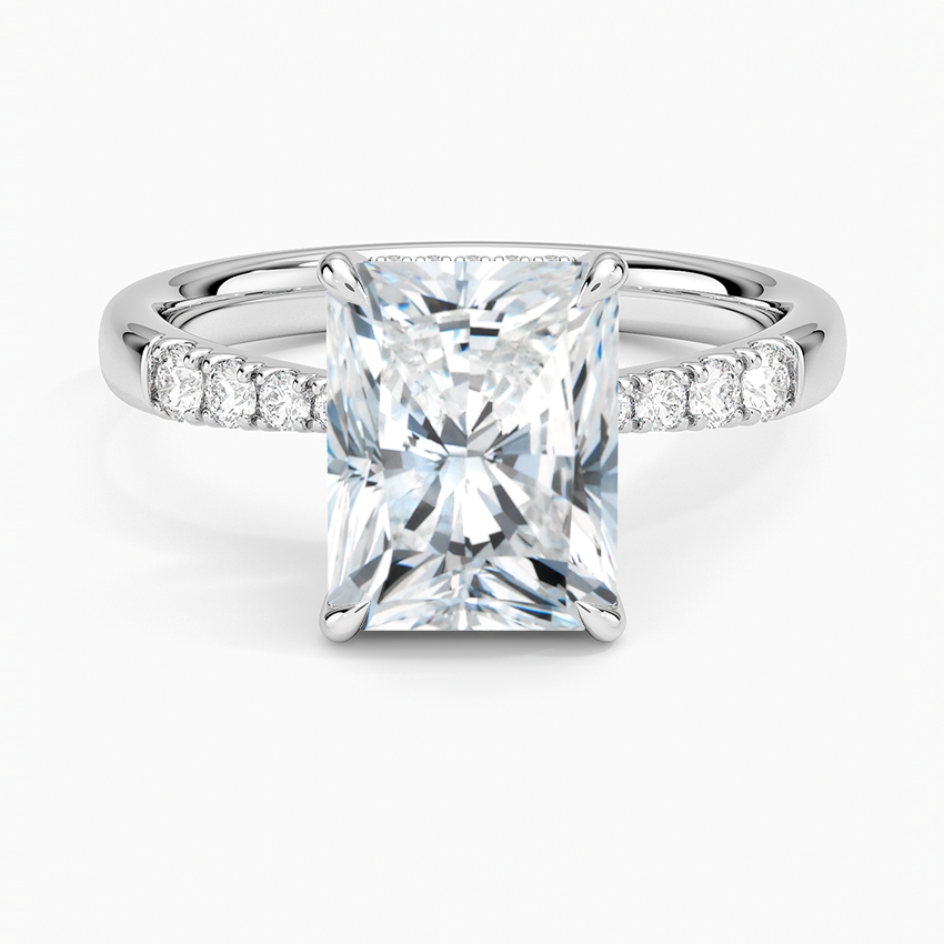 Bella Hidden Halo Diamond Ring (1/5 ct. tw.) - Radiant Cut Center Stone