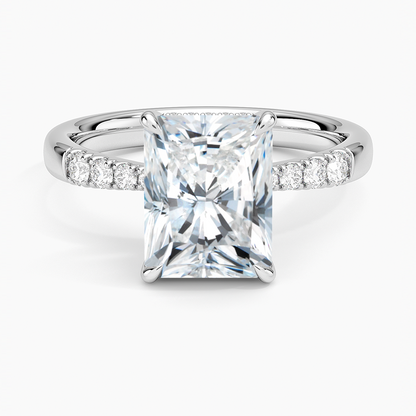 Bella Hidden Halo Diamond Ring (1/5 ct. tw.) - Radiant Cut Center Stone