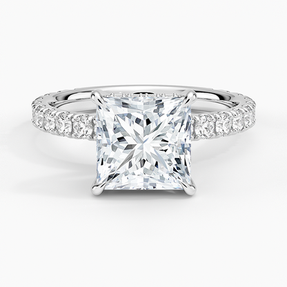 Grand Perfect Fit Three-Quarter Diamond Ring - Princess Cut Center Stone