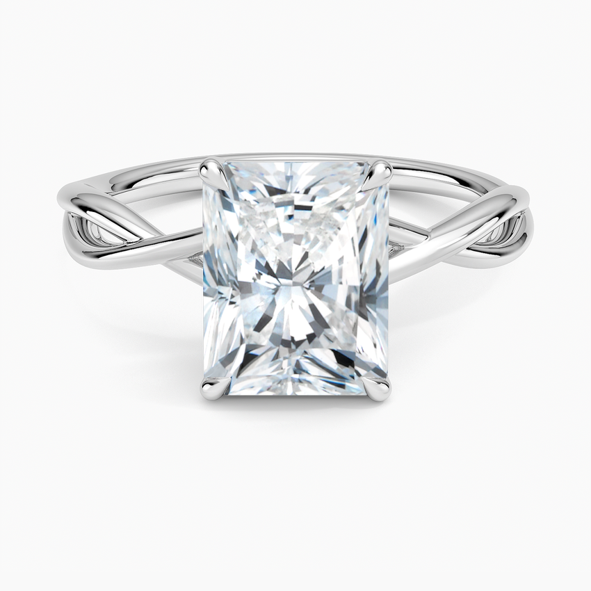 Alya Twist Solitaire Ring - Radiant Cut Center Stone