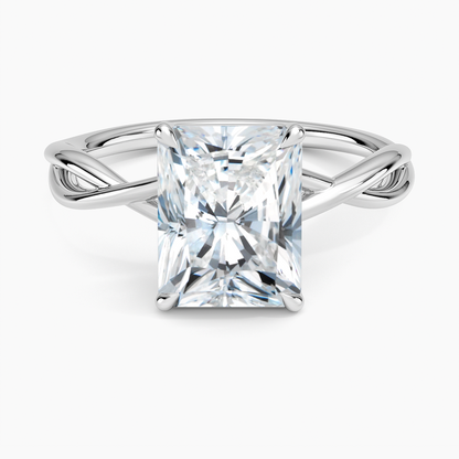 Alya Twist Solitaire Ring - Radiant Cut Center Stone