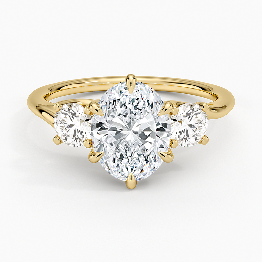 Luxe Delilah Three Stone Diamond Ring - Oval Center Stone