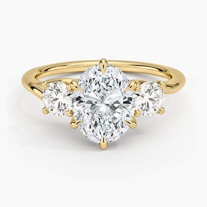 Luxe Delilah Three Stone Diamond Ring - Oval Center Stone
