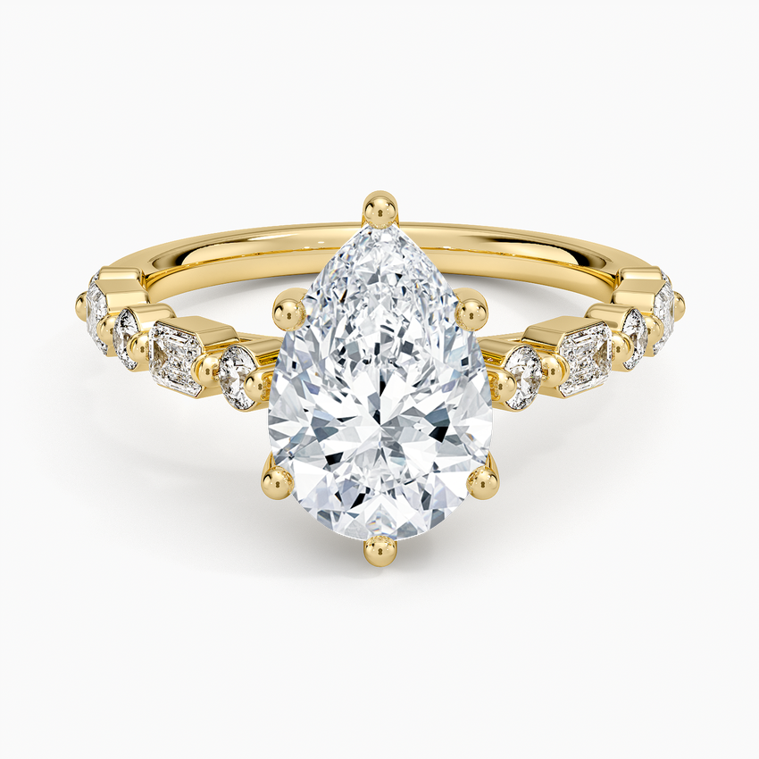 Kensington Half Coverage Diamond Ring (1/2 ct. tw.) - Pear Cut Center Stone